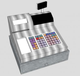 自动收款机设备SU模型下载_sketchup草图大师SKP模型