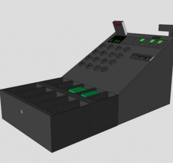 现金出纳机收款机SU模型下载_sketchup草图大师SKP模型
