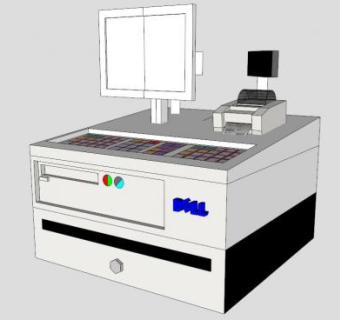 收银机收款机SU模型下载_sketchup草图大师SKP模型