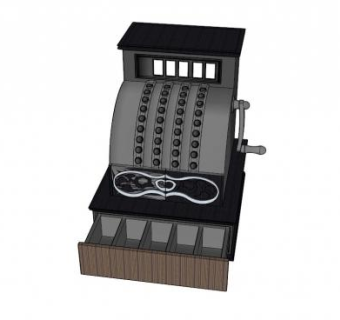 收款设备现金出纳机SU模型下载_sketchup草图大师SKP模型