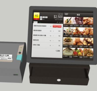 点餐机收银机SU模型下载_sketchup草图大师SKP模型