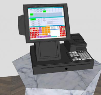 收银机SU模型下载_sketchup草图大师SKP模型