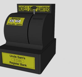 硬币银行收款机SU模型下载_sketchup草图大师SKP模型