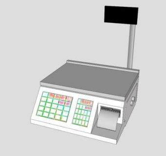 商业零售食品级打印机SU模型下载_sketchup草图大师SKP模型