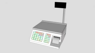 商业零售食品级打印机SU模型下载_sketchup草图大师SKP模型