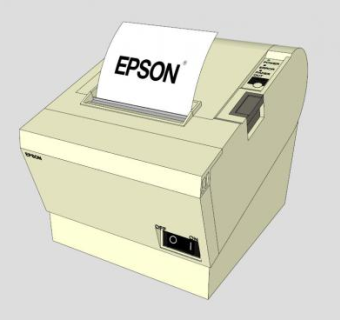 白色爱普生收款机SU模型下载_sketchup草图大师SKP模型