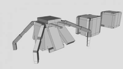 四足机器人SU模型下载_sketchup草图大师SKP模型