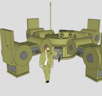 履带机器设备SU模型下载_sketchup草图大师SKP模型