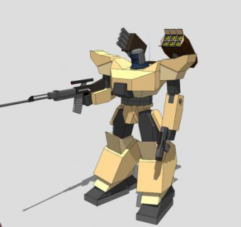 机器人机械狙击手SU模型下载_sketchup草图大师SKP模型