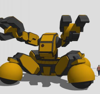 拆卸铆钉工机器人SU模型下载_sketchup草图大师SKP模型