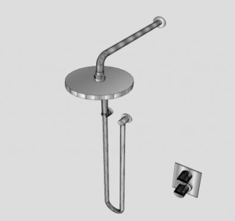 淋浴喷头固定装置SU模型下载_sketchup草图大师SKP模型