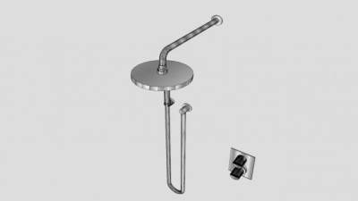 淋浴喷头固定装置SU模型下载_sketchup草图大师SKP模型