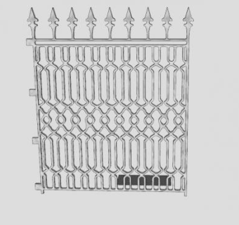 铁篱笆闸道SU模型下载_sketchup草图大师SKP模型