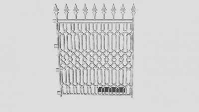 铁篱笆闸道SU模型下载_sketchup草图大师SKP模型