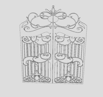 铁门闸道门SU模型下载_sketchup草图大师SKP模型