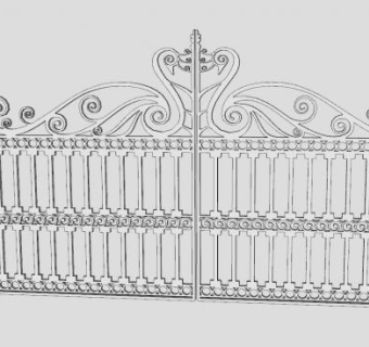 铁门车行闸道SU模型下载_sketchup草图大师SKP模型