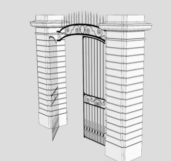 城堡之门SU模型下载_sketchup草图大师SKP模型