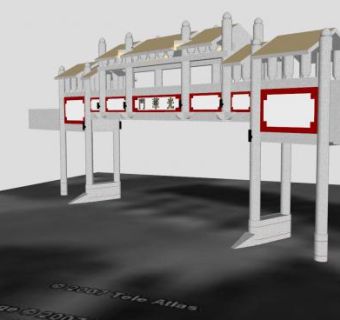 温尼伯唐人街门SU模型下载_sketchup草图大师SKP模型