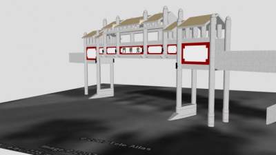 温尼伯唐人街门SU模型下载_sketchup草图大师SKP模型