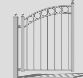 观赏性钢栅栏门SU模型下载_sketchup草图大师SKP模型