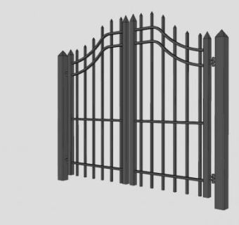拱形安全栅栏大门SU模型下载_sketchup草图大师SKP模型