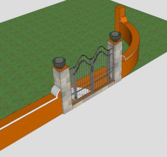 街角别墅的行人入口SU模型下载_sketchup草图大师SKP模型