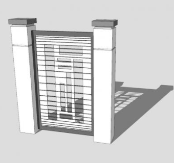 现代五金大门SU模型下载_sketchup草图大师SKP模型