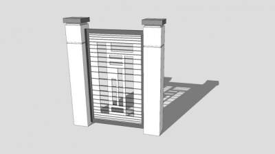 现代五金大门SU模型下载_sketchup草图大师SKP模型