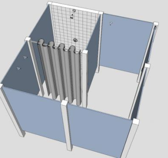 回转淋浴间SU模型下载_sketchup草图大师SKP模型