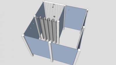 回转淋浴间SU模型下载_sketchup草图大师SKP模型