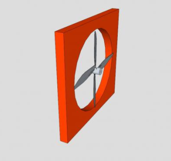 铝窗排气风扇SU模型下载_sketchup草图大师SKP模型