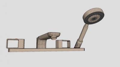 混水阀和淋浴花洒SU模型下载_sketchup草图大师SKP模型