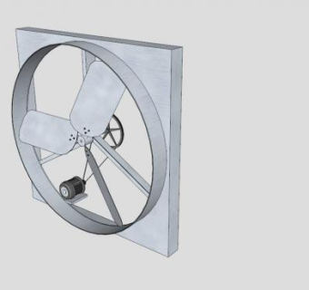 抽风驱动风机SU模型下载_sketchup草图大师SKP模型