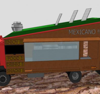 墨西哥食品卡车SU模型下载_sketchup草图大师SKP模型