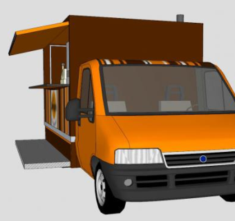 咖啡小吃移动卡车SU模型下载_sketchup草图大师SKP模型