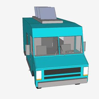 移动餐饮卡车SU模型下载_sketchup草图大师SKP模型