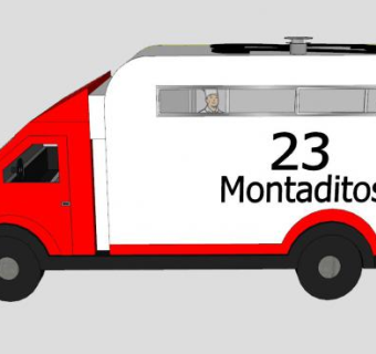 流动餐饮卡车SU模型下载_sketchup草图大师SKP模型