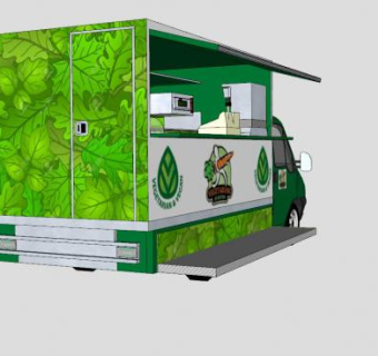 蔬菜沙拉餐饮车SU模型下载_sketchup草图大师SKP模型