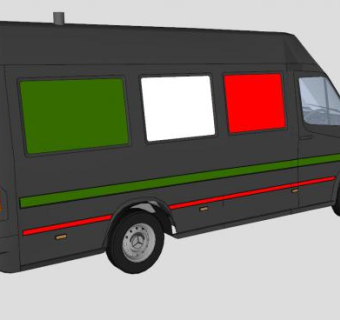 披萨餐饮面包车SU模型下载_sketchup草图大师SKP模型