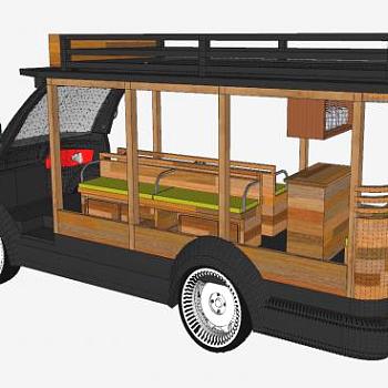 休闲饮品观光车SU模型下载_sketchup草图大师SKP模型