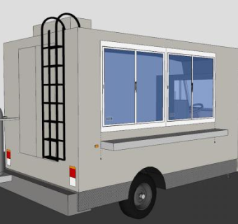 食品车SU模型下载_sketchup草图大师SKP模型