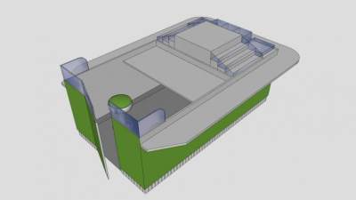 现代收银台SU模型下载_sketchup草图大师SKP模型