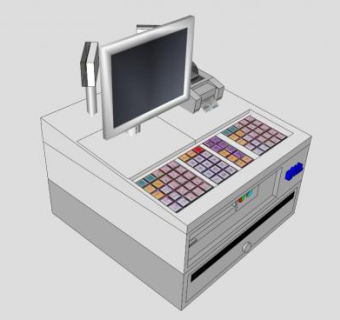 收款机SU模型下载_sketchup草图大师SKP模型