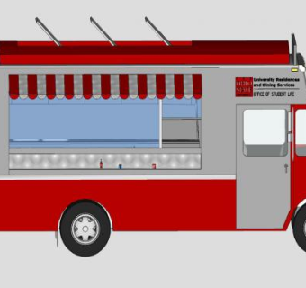 流动美食车SU模型下载_sketchup草图大师SKP模型