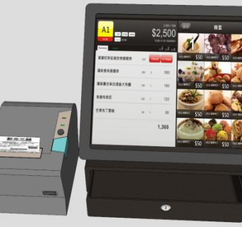 点餐机收款机SU模型下载_sketchup草图大师SKP模型