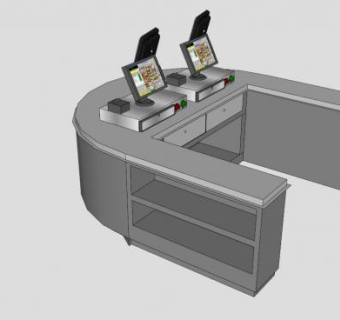 双收款机收银机SU模型下载_sketchup草图大师SKP模型