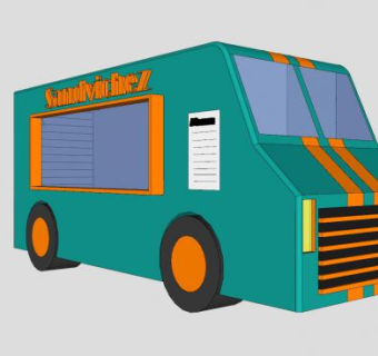 三明治食品餐车SU模型下载_sketchup草图大师SKP模型