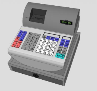 商用设备收银机SU模型下载_sketchup草图大师SKP模型