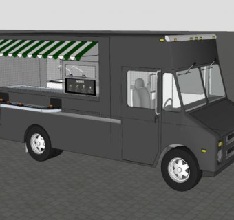 汉堡餐车SU模型下载_sketchup草图大师SKP模型