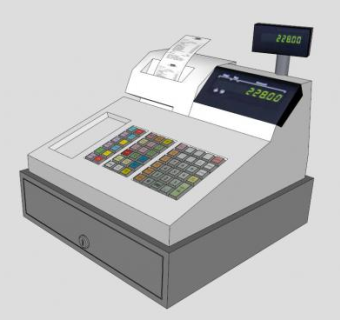 出纳机收款机SU模型下载_sketchup草图大师SKP模型
